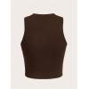 image:imageSOLY HUX Womens Letter Graphic Tank Top Notched V Neck Sleeveless Summer Crop Tops StreetwearChocolate Brown Motorcycle