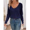 image:imageSOLY HUX Womens Long Sleeve T Shirts Lace Back Scoop Neck Tee Knitted Tops Fall ClothesDark Blue