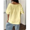 image:imageSOLY HUX Womens Off The Shoulder Tops Graphic Tees Jersey Shirts Number Print Baggy Oversized T ShirtsYellow Number