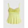 image:imageSOLY HUX Womens Peplum Tops Summer Casual Ruched Flowy Going Out Top Spaghetti Strap Tank CamisolePlain Yellow