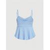 image:imageSOLY HUX Womens Peplum Tops Summer Casual Ruched Flowy Going Out Top Spaghetti Strap Tank CamisolePure Blue