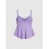 image:imageSOLY HUX Womens Peplum Tops Summer Casual Ruched Flowy Going Out Top Spaghetti Strap Tank CamisolePure Lilac Purple