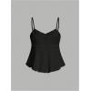 image:imageSOLY HUX Womens Peplum Tops Summer Casual Ruched Flowy Going Out Top Spaghetti Strap Tank CamisoleSolid Black