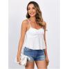 image:imageSOLY HUX Womens Peplum Tops Summer Casual Ruched Flowy Going Out Top Spaghetti Strap Tank CamisoleSolid White