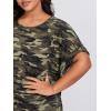 image:imageSOLY HUX Womens Plus Size Allover Print T Shirt Raglan Sleeve Loose Fit Casual Summer Tee TopArmy Green