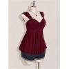 image:imageSOLY HUX Womens Plus Size Babydoll Tops Twist Front Sleeveless Peplum Flowy Going Out TopPure Burgundy