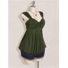 image:imageSOLY HUX Womens Plus Size Babydoll Tops Twist Front Sleeveless Peplum Flowy Going Out TopSolid Army Green