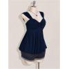image:imageSOLY HUX Womens Plus Size Babydoll Tops Twist Front Sleeveless Peplum Flowy Going Out TopSolid Dark Blue