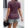image:imageSOLY HUX Womens Plus Size Deep V Neck Twist Front T Shirts Short Sleeve Summer Tunic Tops Ruffle Flowy TeesSolid Purple