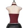 image:imageSOLY HUX Womens Plus Size Halter Tops PU Leather Deep V Neck Lace Up Backless Sleeveless Summer Crop Tank TopPlain Burgundy