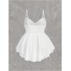 image:imageSOLY HUX Womens Plus Size Peplum Tops Cute Sweetheart Neck Tie Front Eyelet Cami Babydoll TopPure White