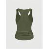 image:imageSOLY HUX Womens Punk Studded Ruched Tank Top Scoop Neck Sleeveless Fitted Grunge Tops StreetwearPure Green