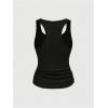 image:imageSOLY HUX Womens Punk Studded Ruched Tank Top Scoop Neck Sleeveless Fitted Grunge Tops StreetwearSolid Black
