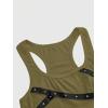 image:imageSOLY HUX Womens Punk Studded Ruched Tank Top Scoop Neck Sleeveless Fitted Grunge Tops StreetwearSolid Green
