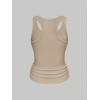 image:imageSOLY HUX Womens Punk Studded Ruched Tank Top Scoop Neck Sleeveless Fitted Grunge Tops StreetwearSolid Khaki
