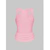 image:imageSOLY HUX Womens Punk Studded Ruched Tank Top Scoop Neck Sleeveless Fitted Grunge Tops StreetwearSolid Pink