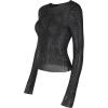image:imageSOLY HUX Womens Rhinestone Sheer T Shirt Crew Neck Long Sleeve Sparkly Going Out TopsPure Black