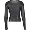 image:imageSOLY HUX Womens Rhinestone Sheer T Shirt Crew Neck Long Sleeve Sparkly Going Out TopsPure Black