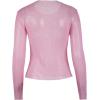 image:imageSOLY HUX Womens Rhinestone Sheer T Shirt Crew Neck Long Sleeve Sparkly Going Out TopsPure Pink