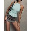 image:imageSOLY HUX Womens Ruffle Halter Neck Camisole Sleeveless Open Back Cute Party Going Out TopsLight Blue