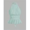 image:imageSOLY HUX Womens Ruffle Halter Neck Camisole Sleeveless Open Back Cute Party Going Out TopsLight Blue
