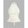 image:imageSOLY HUX Womens Ruffle Halter Neck Camisole Sleeveless Open Back Cute Party Going Out TopsSolid Beige