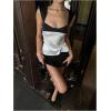 image:imageSOLY HUX Womens Satin Tank Top Color Block Scoop Neck Sleeveless Tie Back Summer TopsBlack and White