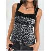 image:imageSOLY HUX Womens Satin Tank Top Color Block Scoop Neck Sleeveless Tie Back Summer TopsGrey Leopard
