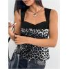 image:imageSOLY HUX Womens Satin Tank Top Color Block Scoop Neck Sleeveless Tie Back Summer TopsGrey Leopard