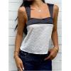 image:imageSOLY HUX Womens Satin Tank Top Color Block Scoop Neck Sleeveless Tie Back Summer TopsWhite Eyelet Embroidery