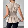 image:imageSOLY HUX Womens Square Neck Cap Sleeve Blouse Peplum Asymmetrical Summer Casual Work TopsMulticoloured