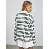 image:imageSOLY HUX Womens Striped Oversized T Shirts Collared Long Sleeve Vintage Tees StreetwearMulti Striped