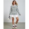 image:imageSOLY HUX Womens Striped Oversized T Shirts Collared Long Sleeve Vintage Tees StreetwearMulti Striped