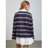 image:imageSOLY HUX Womens Striped Oversized T Shirts Collared Long Sleeve Vintage Tees StreetwearMulticoloured Striped