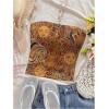 image:imageSOLY HUX Womens Summer Bandeau Tube Tops Boho Printed Strapless Fitted Crop Vest ShirtsBrown Printed