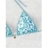 image:imageSOLY HUX Womens Triangle Bikini Top Only Tie Back String Floral Print Padded Swimwear Bathing Suits TopsGreen and White