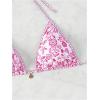 image:imageSOLY HUX Womens Triangle Bikini Top Only Tie Back String Floral Print Padded Swimwear Bathing Suits TopsPink Floral