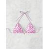 image:imageSOLY HUX Womens Triangle Bikini Top Only Tie Back String Floral Print Padded Swimwear Bathing Suits TopsPink Floral