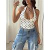 image:imageSOLY HUX Womens Y2K Halter Crop Tops V Neck Sleeveless Backless Going Out Slim Fit TopsBlack and White Polka Dots
