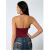 image:imageSOLY HUX Womens Y2K Halter Crop Tops V Neck Sleeveless Backless Going Out Slim Fit TopsPlain Burgundy