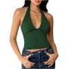 image:imageSOLY HUX Womens Y2K Halter Crop Tops V Neck Sleeveless Backless Going Out Slim Fit TopsPlain Green