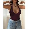 image:imageSOLY HUX Womens Y2K Halter Crop Tops V Neck Sleeveless Backless Going Out Slim Fit TopsPure Red Violet