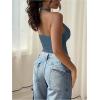 image:imageSOLY HUX Womens Y2K Halter Crop Tops V Neck Sleeveless Backless Going Out Slim Fit TopsSolid Dusty Blue