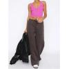 image:imageSOLY HUX Womens Y2K Halter Crop Tops V Neck Sleeveless Backless Going Out Slim Fit TopsSolid Hotpink