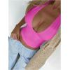 image:imageSOLY HUX Womens Y2K Halter Crop Tops V Neck Sleeveless Backless Going Out Slim Fit TopsSolid Hotpink