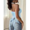 image:imageSOLY HUX Womens Y2K Halter Crop Tops V Neck Sleeveless Backless Going Out Slim Fit TopsSolid Light Blue