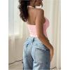 image:imageSOLY HUX Womens Y2K Halter Crop Tops V Neck Sleeveless Backless Going Out Slim Fit TopsSolid Pink