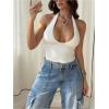 image:imageSOLY HUX Womens Y2K Halter Crop Tops V Neck Sleeveless Backless Going Out Slim Fit TopsSolid White