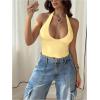 image:imageSOLY HUX Womens Y2K Halter Crop Tops V Neck Sleeveless Backless Going Out Slim Fit TopsSolid Yellow