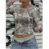 image:imageSOLY HUX Womens Y2k Camo T Shirt Crew Neck Long Sleeve Slim Fit Tee Going Out Crop TopsLight Grey Maple Leaf